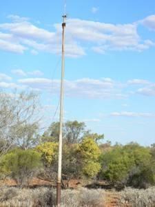 Disused telegraph pole at the back of the telegraph station.