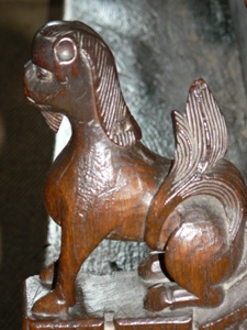 Arm rest carving Possibly Pegasus