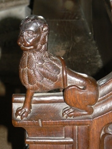 Carved bench end