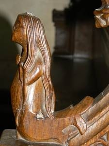 Arm rest carving. Mermaid