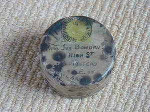 Small tobacco tin Will had used to send mineral specimens home to my mother