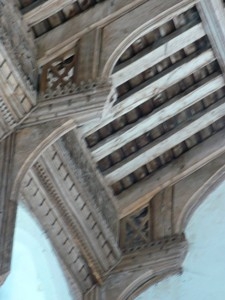 Close-up of hammerbeam roof detail