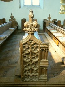 Beautifully carved bench end